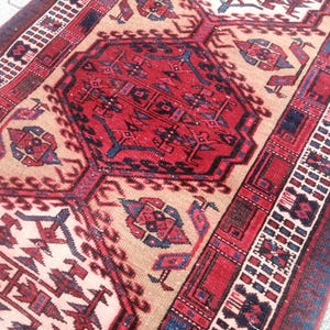 Karaca Rug Vintage Persian Rug – Turkish Runner Rug – Hand Knotted Wool Rug – Antique Oriental Tribal Boho Hallway Decor Rug – 3.2x10.6 ft
