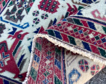 Vintage Kelim Teppich - Teppich Läufer - Kelim Teppich - Handgewebter Wollteppich Kelimteppich 100x120 cm, Anatolischer Teppich