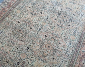 Turkish Rug- Large Area Rug- Persian Rug- Hand Woven Rug- Antique Rug- Vintage Persian Rug-turkish Floor Rug- Aestehtic Rug 6.2x9.5 Ft Rug