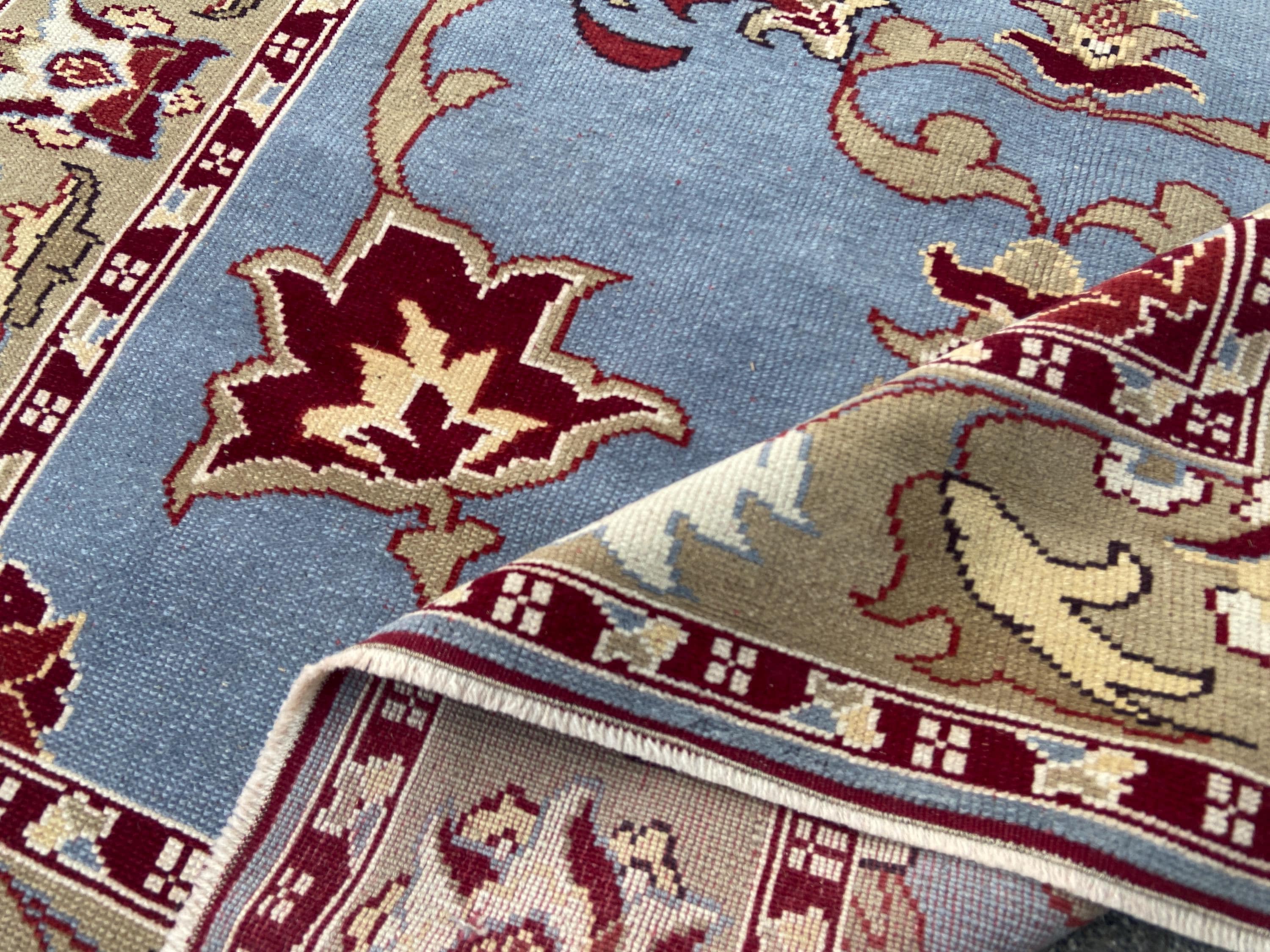 Turkish Rug Oushak Vintage Persian Area Hand Knotted Old Wool Floral