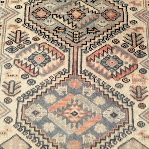 Tapete turco feito à mão: Tapete persa vintage com estampa animal (71 x 1,2 m) Tapete turco Oushak - Tapete persa antigo - Tapete tribal rústico Gabbeh