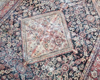 Persian Rug Antique Rug - Vintage Hand Knotted Old Rug - Wool Persian Rug - Rug runner Aesthetic Rug - Turkish Rug Decoration Rug 4.2x6.4 ft