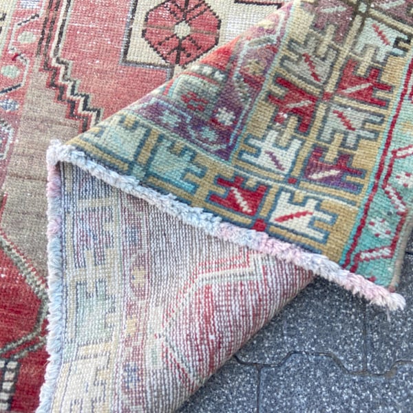 Alfombra persa antigua vintage de 1,1 x 2,9 m, para suelo, estilo antiguo persa, suave y turca.