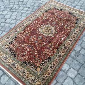 Tapete de lã turca feito à mão: Tapete persa floral vintage - Tapete de corredor de 90 cm x 1,5 m - Tapete turco antigo - Tapete de decoração exclusivo para casa