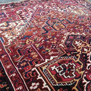 Persian Rug Turkish Rug - Area Rug - Large Rug - Vintage Persian Rug - Antique Rug - Wool Rug - Hand Knotted Rug - Old Rug 7.3x11.2 Ft Rug