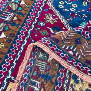 Vintage Perzisch tapijt – loper – Turks tapijt – handgeknoopt wollen vloerkleed – antiek tapijt in Anatolische stijl – zachte, gedempte kleuren – vloerkleed van 3,3 x 6 ft