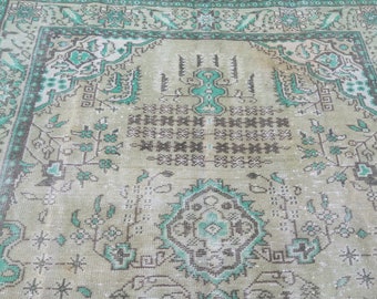 Persian Rug Turkish Rug - Vintage Persian Rug - Antique Rug - Oriental Rug - Large Wool Rug - Handwoven Rug - Oushak Rug 6.2x10.4 Ft Rug