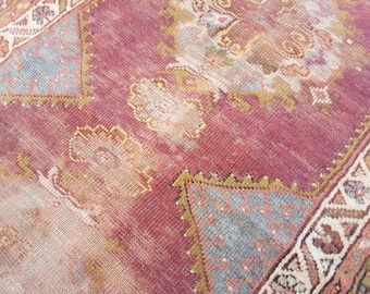 Antique Rug Vintage Persiani Rug Runner Rug Turkish Rug - Hand Knotted Old Rug Wool Rug Neutral Rug Muted turkish Rug 2.9x9.2 Ft Rug