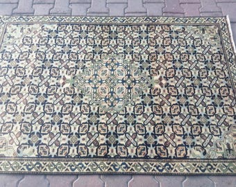 Persian Rug Turkish Rug - Vintage Persian Rug - Antique Rug - Oriental Rug - Runner Rug Wool Rug - Handwoven Rug - Oushak Rug 3.6x5.5 Ft Rug