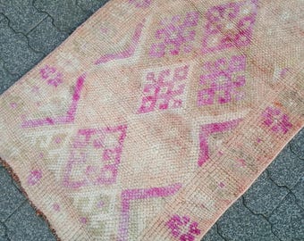 Vintage Persian Rug Hand Woven Wool Rug - Area Rug - Runner rug Turkish Rug Floor Rug - Oriental Decor Rug Unique Rug  2.7x11.1 Ft Rug