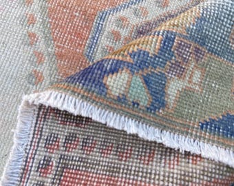 Turkish Rug Vintage Rug - Anatolian Rug - Small Turkish Rug - Persiani Rug Wool Hand Made Rug - Antique Decorative Rug 4.1x6.9 Ft Rug