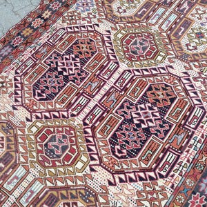 Soumak Rug - Antique Persian Rug - Turkish Rug - Rug Runner rugs - Handmade Wool Persian Rug: Large Rug Vintage Oriental Area Rug 3.9x7.2 Ft