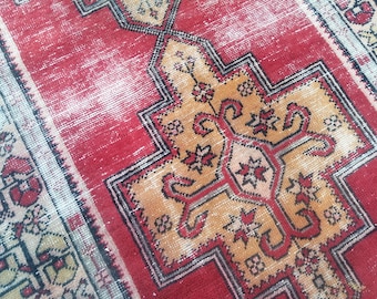 Turkish Rug Runner Rug Persian Rug - Vintage Rug antique Persian Rug Area rug Large Rug Wool Rug Hand Made Rug 3.9x7.9 Ft rug