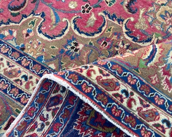 Persian Rug Turkish Rug - Area Rug - Large Rug - Vintage Persian Rug - Antique Rug - Wool Rug - Hand Knotted Rug - Old Rug 9.1x11.5 Ft Rug