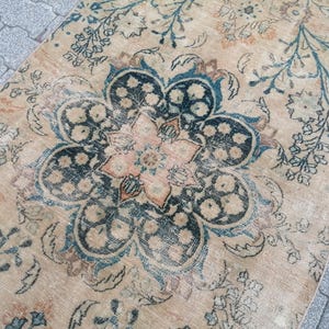 Turkish Rug Corridor Rug - Rare Find Rug - Handwoven Wool Persian Runner Rug: Aged Floral Rug 2.9x10.2 Ft Rug - Antique Persian Rug Old Rug