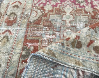 Turkish rug Vintage rug Area rug Large Rug Persiani Rug  Antique Rug - Oriental Rug - Runner Rug Wool Rug - Pastel Oushak Rug 3x6.9 Ft Rug