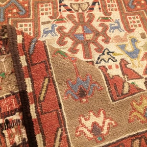 Caucasian Kazak Rug - Vintage Persian Rug - Soumak Rug - Carpet Rug - Hand Made Runner rug - Area Rug - Living room Rug -  3.6x6.2 Ft Rug