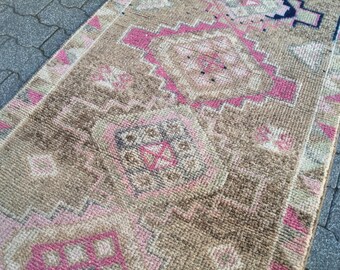 Persian Rug Turkish Rug  Vintage Persian Rug - Antique Rug - Oriental Rug - Runner Rug Wool Rug - Handwoven Rug - Oushak Rug 2.8x13 Ft Rug