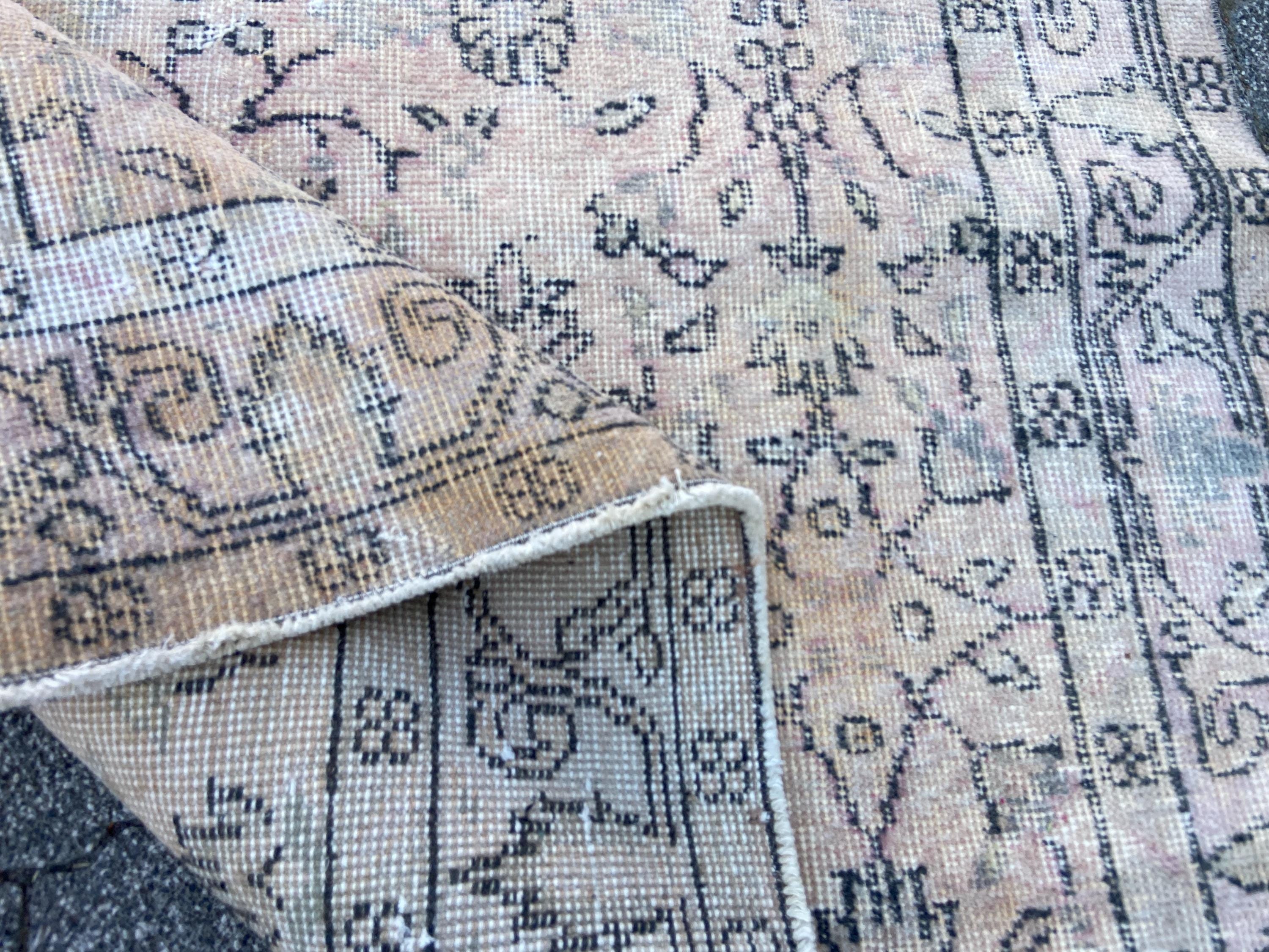 Persian Rug- Persian Large Rug- Vintage Rug- Antique Rug- Oushak Area Rug- Turkish Rug- Oriental Rugs- Persian Wool Rug- 3.7x6.8 Ft Rug