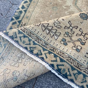 Karaca Runner Rug - Oriental Rug Rustic Decor Rug - Vintage Persian Wool Runner Rug: Hand-Knotted Antique Turkish Rug 3.1x13 Ft Rug