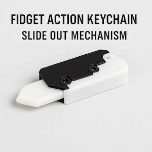 Minimalist Fidget Action Keychain STL File - 3D Printing Model - Digital Download