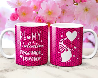 Cricut マグ プレス SVG テンプレート (Infusible Ink シート用)、バレンタインデー マグ プレス、マグ プレス SVG、マグ昇華 png、マグ プレス png、Gnome マグ