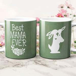 Cricut Mug Press SVG Template per foglio di inchiostro infusibile, la migliore mamma di sempre tazza svg, Easter Mug design, easter bunny svg, regalo per mamma, mug press png