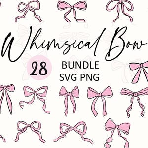 Whimsical Ribbon Bow Svg , Coquette Bow Svg, Ribbon Svg, Bow Svg Png, Bow Tie Svg, Hand Draw Bow Clipart, Bow Png Cut File Cricut