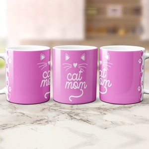 Cricut Mug Press svg, Cat Mom SVG, Cat Mom Mug, Cat SVG, Mug Press Template, Mug Press Sublimation png, Cadeau pour catlover