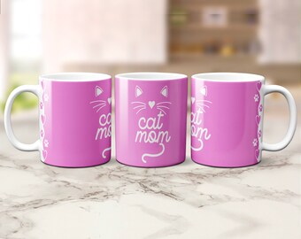 Cricut Mug Press svg, Cat Mom SVG, Cat Mom Mug ,Cat SVG, Mug Press Template, Mug Press Sublimation png,Gift for catlover