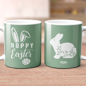 Cricut Mug Press SVG Modèle pour feuille d’encre infusible, Hoppy Easter Mug Wrap SVG, presse à tasse de Pâques svg