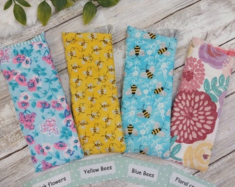 Glasses case reading glass and sunglass padded cases, semi-quilted, cotton fabric, comes in 2 sizes