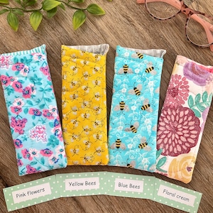 Glasses case reading glass and sunglass padded cases, semi-quilted, cotton fabric, comes in 2 sizes