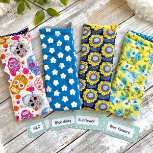 Glasses case reading glass and sunglass padded cases, semi-quilted, cotton fabric, comes in 2 sizes