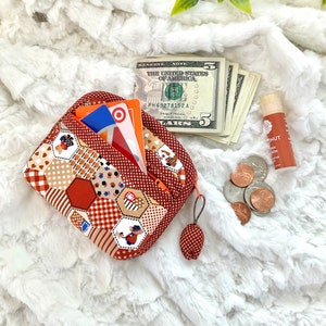 Mini pouches, padded, cotton, handmade