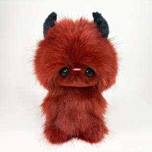 Diablo esponjoso / Juguete de peluche, animal de peluche, único, hecho a mano, regalo, Mikku