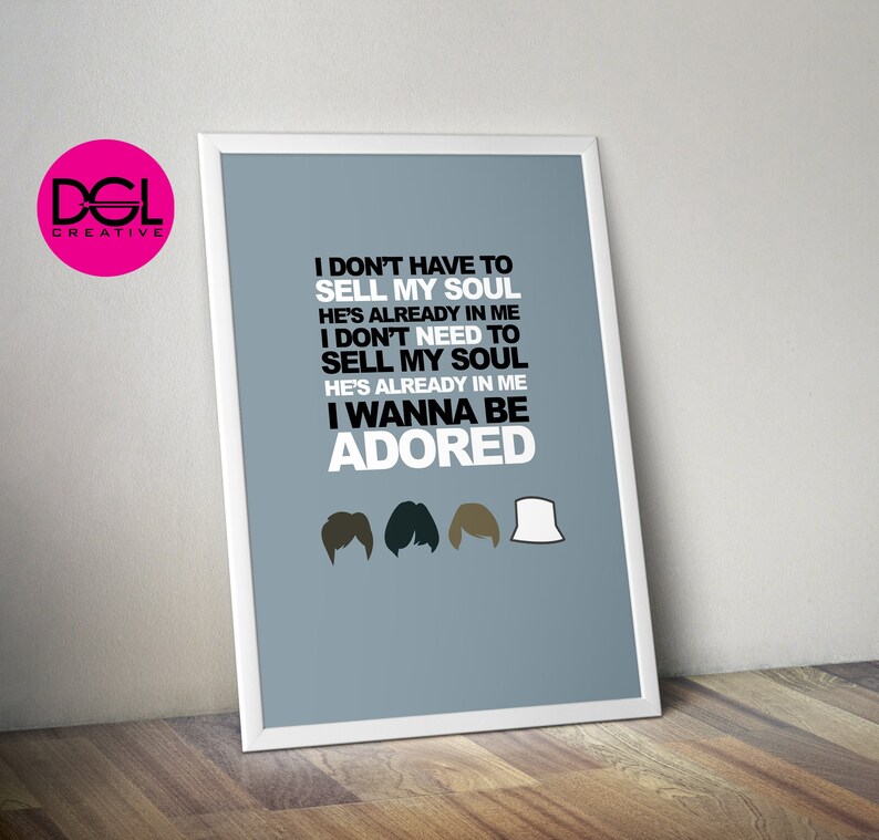 THE STONE ROSES I Wanna Be Adored Lyrics Art Print Poster Etsy