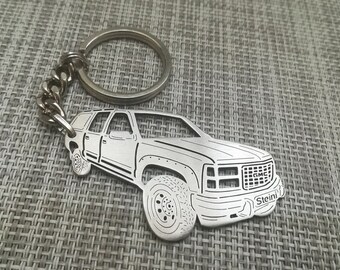 Custom GMC Suburban 2500 1996 key chain, car key chain, personalized car key chain, stainless steel key chain, GMC keychain/Birthday gift