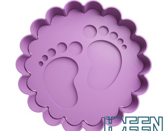 Cookie cutter baby feet 8 cm high cookie cutter, different colors possible. Cookie cutter for cookies, biscuits, dough, dough