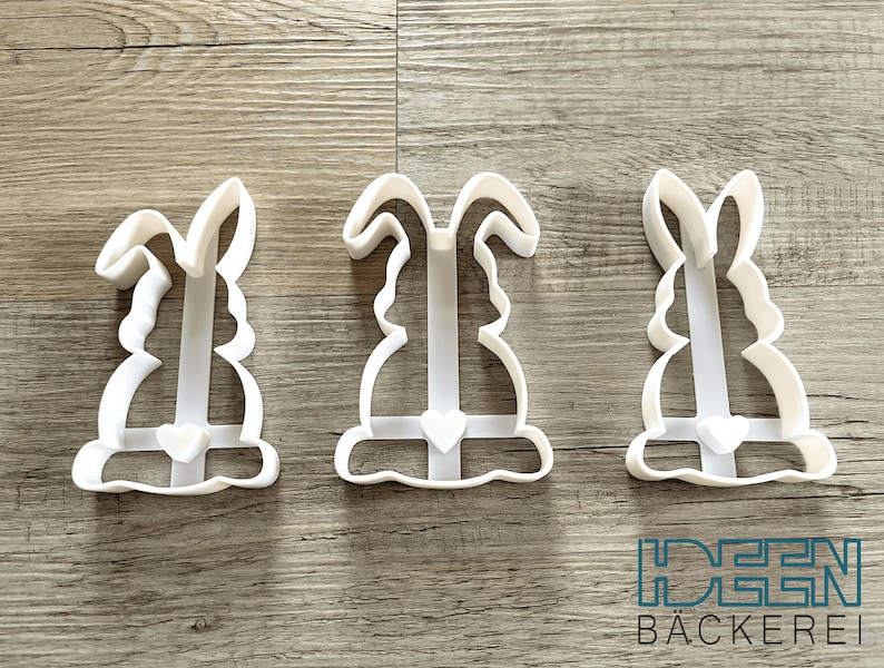 Cookie cutter set Easter bunny 10 cm, 3 pieces, different colors possible Cookie cutter for cookies dough Easter bunny image 3