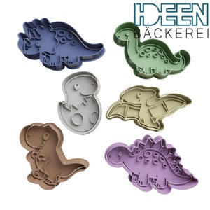 Biscuit cutter set 12-piece dinosaur cookie cutter, different colors possible. Cookie cutter for cookies, biscuits, dough, dough