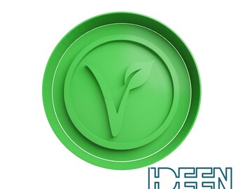 Keksausstecher Veggie Symbol 8cm breit Ausstechform, verschiedene Farben möglich Ausstecher für Plätzchen Kekse Teig Knete