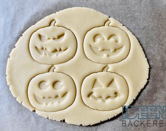 Cookie cutter 16in1 HALLOWEEN stamp set pumpkin 9 cm cookie cutter, different colors possible Cookie cutter for cookies, biscuits, dough, dough
