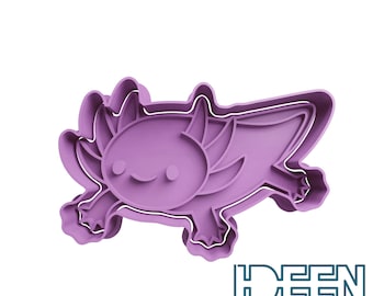 Axolotl cookie cutter 7.5 cm wide, various colors available, cookie cutter for cookies, dough, play dough