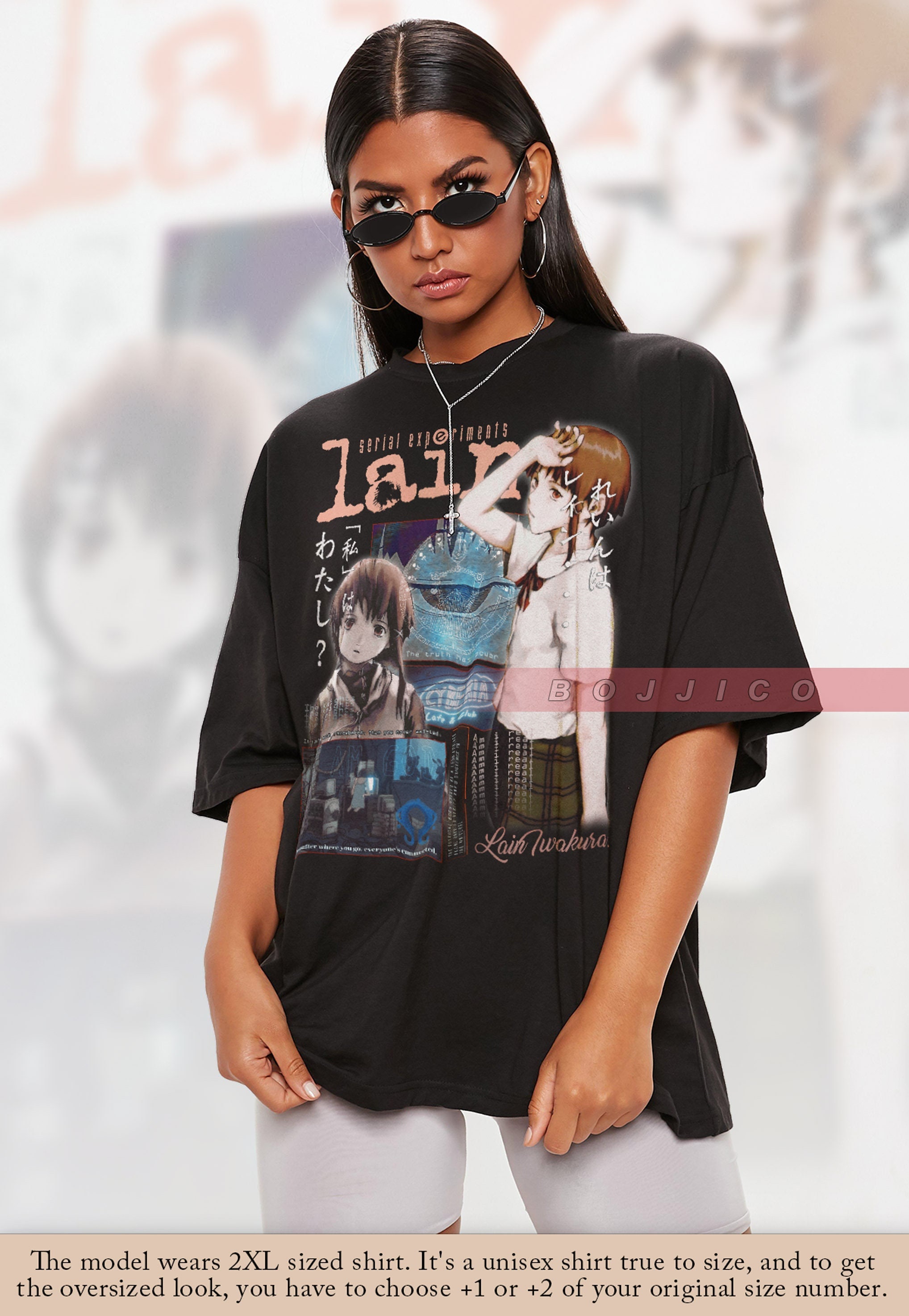 SERIAL Experiments LAIN Shirt, Cyberpunk Lain Iwakura Tshirt