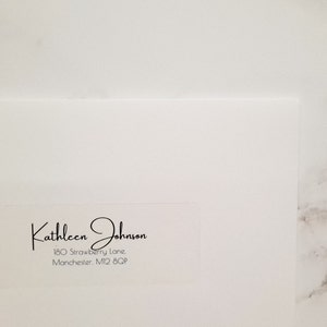 Etichette personalizzate per l'indirizzo dell'ospite, etichette per l'indirizzo della busta trasparente smerigliata, etichette personalizzate per l'indirizzo dell'ospite del matrimonio, modello di etichetta