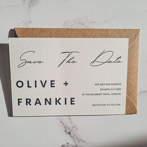Minimalistische typografie, Minimale Save The Dates, Rustiek Save The Date, Moderne Save The Date-kaarten, Gedrukt 100 x 148 mm, Save The Date-sjabloon