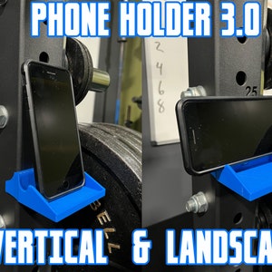 Phone Holder 3.0 With Landscape (Squat Rack) Rogue, Rep, Titan, Body Solid, (3x3, 2x3, 2x2)