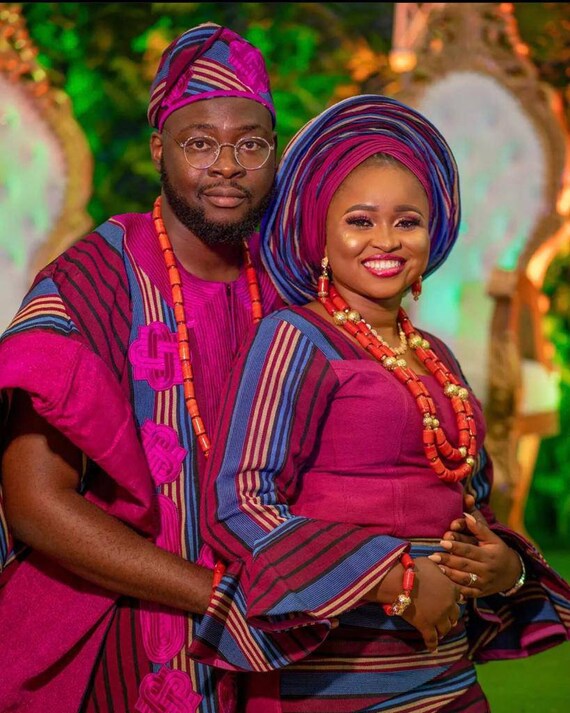 Nigerian traditional outfits for couples sale