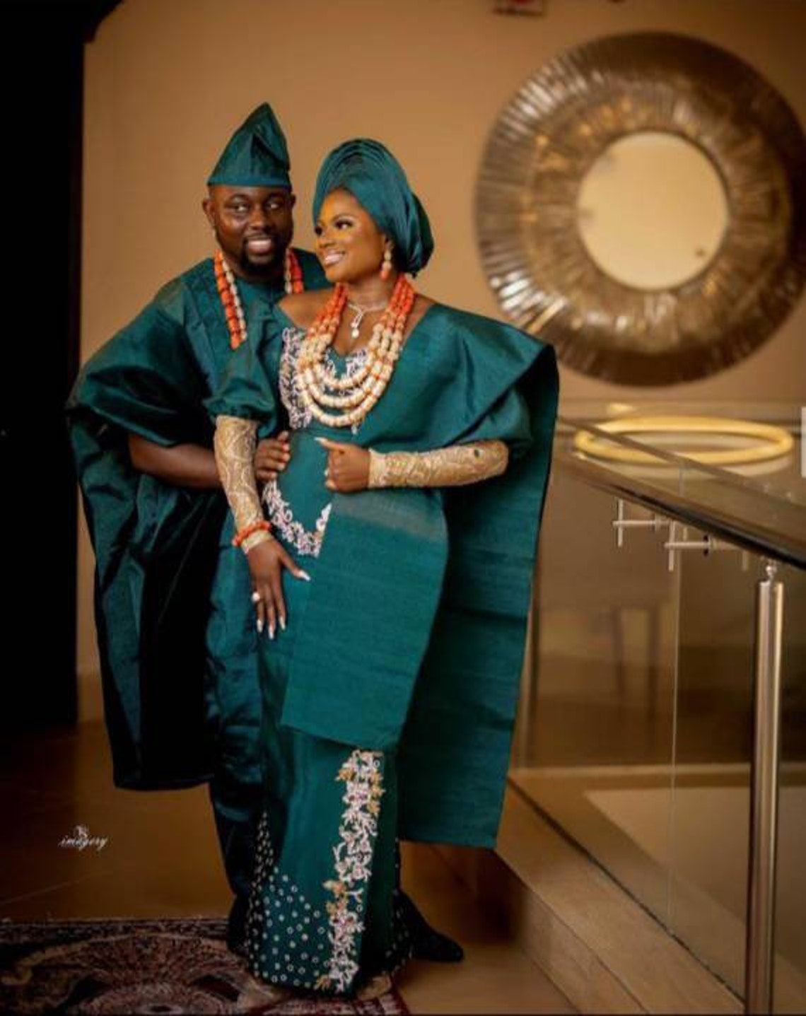 Green Aso Oke for Couples.nigeria Traditional Wear for - Etsy